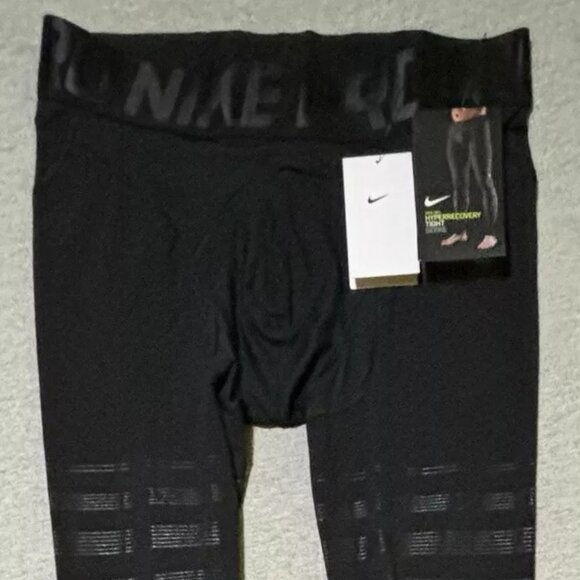 Nike Men XL Pro Hyperrecovery Black Training Compression Tights 812988-010 $150 - Picture 1 of 13